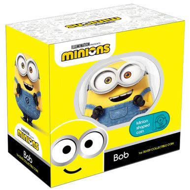 Niue 2021 $2 Minions Bob Shaped 1oz Silver Coloured Coin