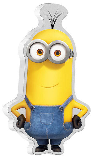 Niue 2021 $2 Minions Kevin Shaped 1oz Silver Coloured Coin
