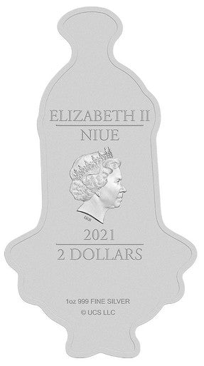 Niue 2021 $2 Minions Kevin Shaped 1oz Silver Coloured Coin