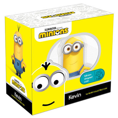 Niue 2021 $2 Minions Kevin Shaped 1oz Silver Coloured Coin