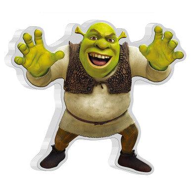 Niue 2021 $2 Shrek 20th Anniversary Shrek Shaped 1oz Silver Coloured Coin