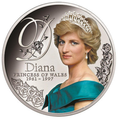 Tokelau 2017 $1 Diana Princes of Wales 1oz Silver Coloured Proof Coin