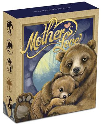 Tuvalu 2014 50c Mother's Love Brown Bear 1/2oz Silver Coloured Proof Coin