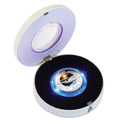 Tuvalu 2015 $1 Star Trek USS Enterprise NCC-1701 1oz Silver Coloured Proof Coin