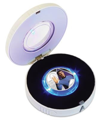 Tuvalu 2015 $1 Star Trek Mr. Spock 1oz Silver Coloured Proof Coin