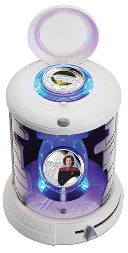 Tuvalu 2015 $1 Star Trek Captain Kathryn Janeway and USS Voyager NCC-74656 1oz Silver Coloured Proof 2 Coin Set