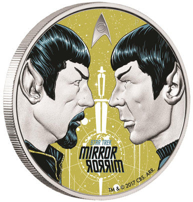 Tuvalu 2017 $1 Star Trek Mirror Mirror 1oz Silver Coloured Proof Coin