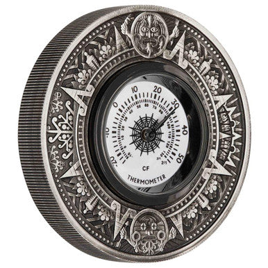 Tuvalu 2018 $2 Thermometer 2oz Silver Antiqued Coin