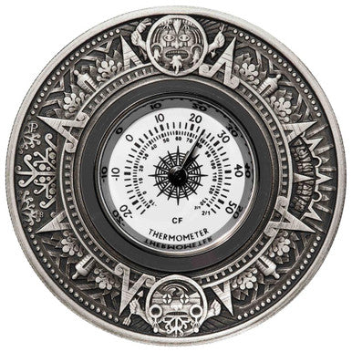 Tuvalu 2018 $2 Thermometer 2oz Silver Antiqued Coin