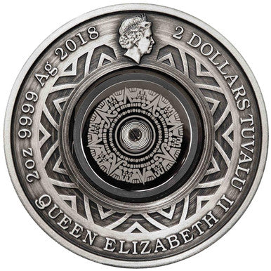 Tuvalu 2018 $2 Thermometer 2oz Silver Antiqued Coin