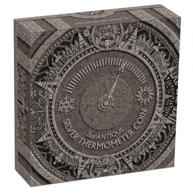 Tuvalu 2018 $2 Thermometer 2oz Silver Antiqued Coin