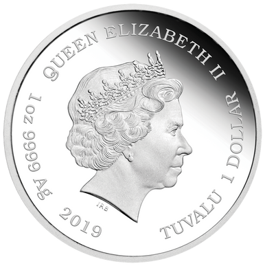 Tuvalu 2019 $1 The Simpsons Bart Simpson 1oz Silver Coloured Proof Coin