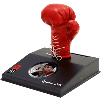 Fiji 2012 $2 Muhammad Ali 70th Anniversary with Glove 1oz Silver Coloured Proof Coin