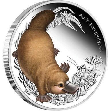 2013 50c Australian Bush Babies II Platypus 1/2oz Silver Coloured Proof Coin