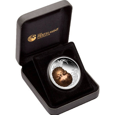 2012 50c Australian Bush Babies II Echidna 1/2oz Silver Coloured Proof Coin