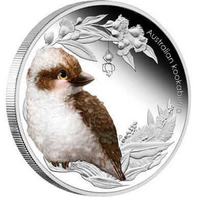 2012 50c Australian Bush Babies II Kookaburra 1/2oz Silver Coloured Proof Coin