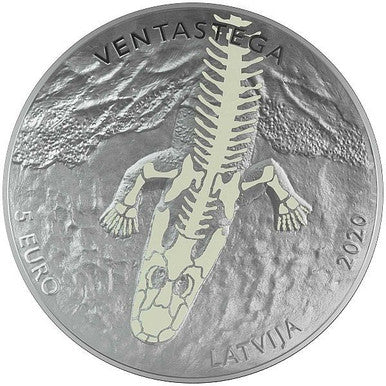 Latvia 2020 5 Euro Ventastega Silver Glow In The Dark Proof Coin