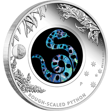 2015 $1 Australian Opal The Rough Scaled Python 1oz Silver Proof Coin