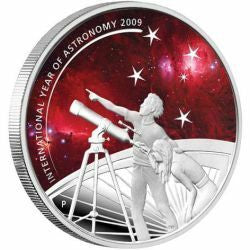 2009 $1 International Year of Astronomy 1oz Silver Coloured Proof Coin