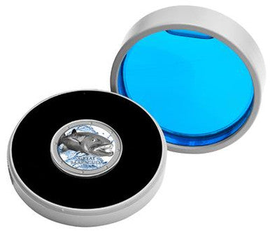 Niue 2015 $2 Ocean Predators Great Barracuda 1oz Silver Coloured Proof Coin