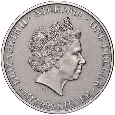 Niue 2019 $1 Wildlife Wedge-Tailed Eagle 1oz Silver Antiqued Coin