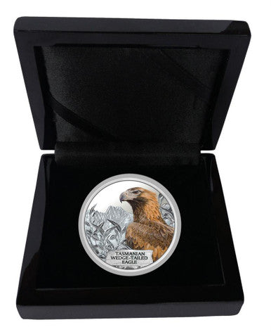 Tuvalu 2012 $1 Endangered and Extinct Tasmanian Wedge-Tailed Eagle 1oz Silver Coloured Proof Coin