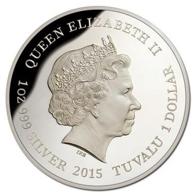 Tuvalu 2015 $1 Endangered and Extinct Mahogany Glider 1oz Silver Coloured Proof Coin