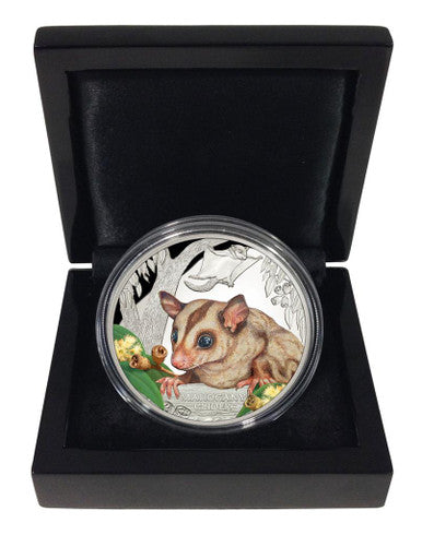 Tuvalu 2015 $1 Endangered and Extinct Mahogany Glider 1oz Silver Coloured Proof Coin