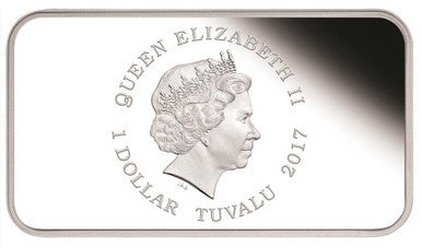 Tuvalu 2017 $1 Lunar Calendar Year of The Rooster 1oz Silver Coloured Rectangle 4 Coin Proof Set