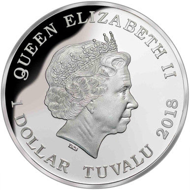 Tuvalu 2018 $1 Deadly and Dangerous Dingo 1oz Silver Coloured Proof Coin