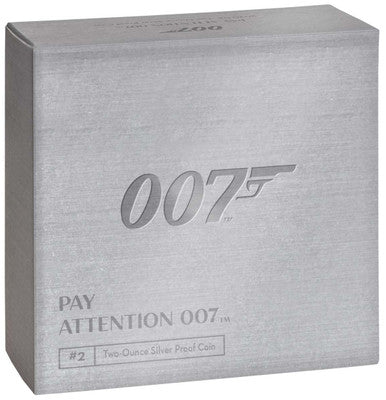 UK 2020 £5 James Bond 007 Pay Attention 2oz Silver Proof Coin