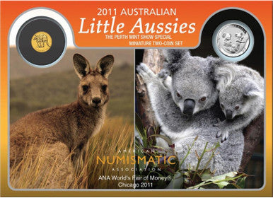 2011 American Numismatic Association Little Aussies Silver and Gold 2 Coin Set