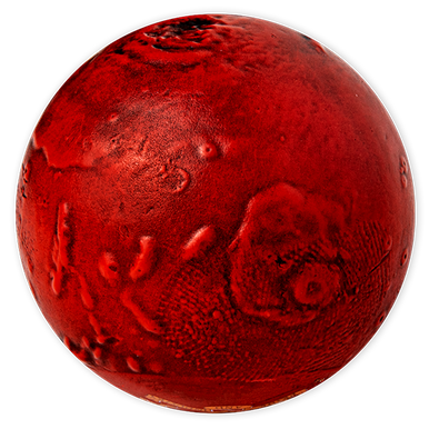 Barbados 2021 $5 Mars Special Edition 1oz Silver Coloured Spherical Antiqued Coin