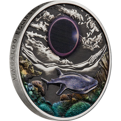 2023 $2 Ningaloo Eclipse 2oz Silver Coloured Antiqued Coin