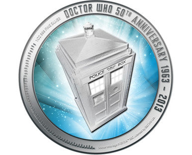 NZ 2013 $2 Doctor Who with TARDIS Limited Edition 1oz Silver Proof Coin