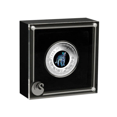 2022 $1 Lunar Year of the Tiger Opal 1oz Silver Proof Coin