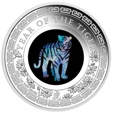 2022 $1 Lunar Year of the Tiger Opal 1oz Silver Proof Coin