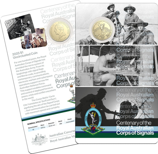 2025 $1 Centenary of Royal Australian Corps of Signal Uncirculated Coin