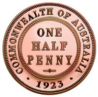 Tuvalu 2006 $1 1923 Half Penny Copper Plated 1oz Silver Proof Coin