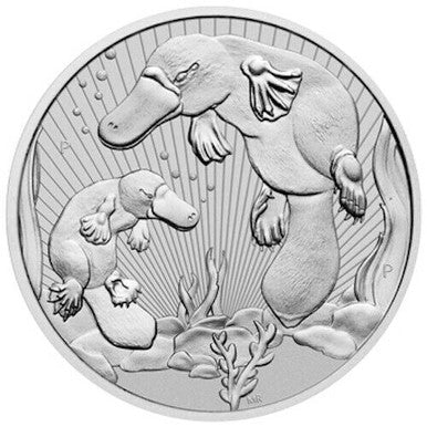 2021 Mother & Baby Platypus 2oz Silver Piedfort BU Coin