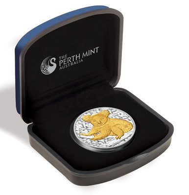 2009 $1 Australian Koala 1oz Silver Gilded Coin