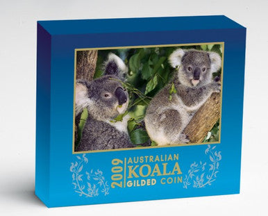 2009 $1 Australian Koala 1oz Silver Gilded Coin