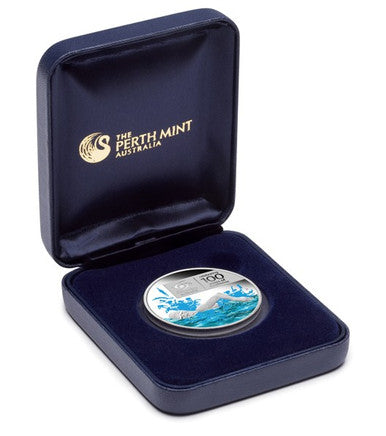 2009 $1 Swimming Australia Celebrating 100 Years of Excellence 1oz Silver Coloured Proof Coin