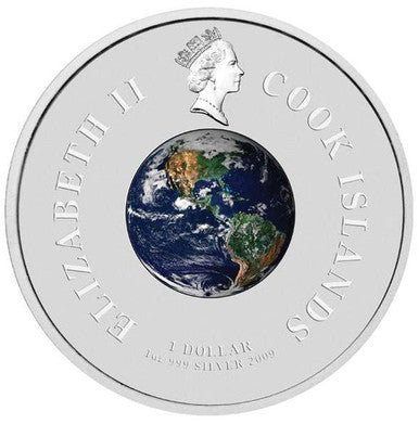 Cook Islands 2009 $1 Orbit and Beyond Leonov First Space Walk 1oz Silver Coloured Proof Coin