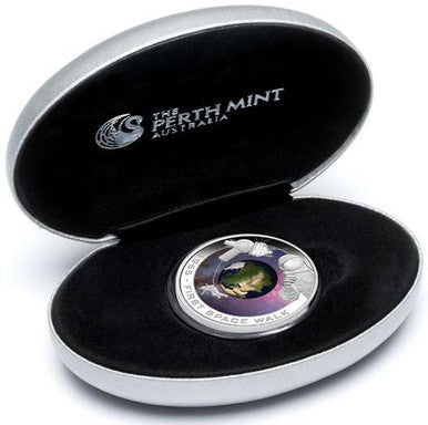 Cook Islands 2009 $1 Orbit and Beyond Leonov First Space Walk 1oz Silver Coloured Proof Coin