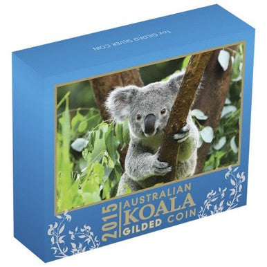 2015 $1 Australian Koala 1oz Silver Gilded Coin