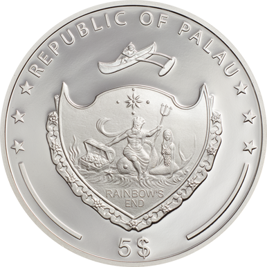Palau 2020 5$ Evil Eye 1oz Silver Coloured Proof Coin