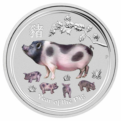 2019 25c ANDA Sydney Lunar Year of The Pig 1/4oz Silver Coloured Coin