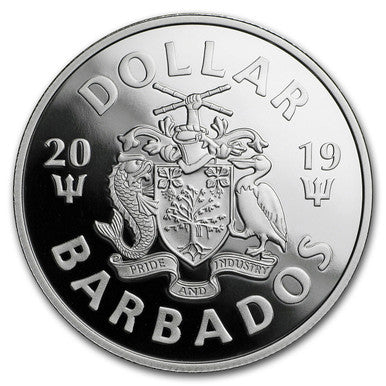 Barbados 2019 $1 The Bat Signal Silver Coloured Proof Coin