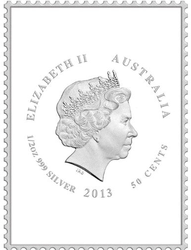 2013 50c Kangaroo and Map 1/2oz Silver Proof Coin and Stamp Set